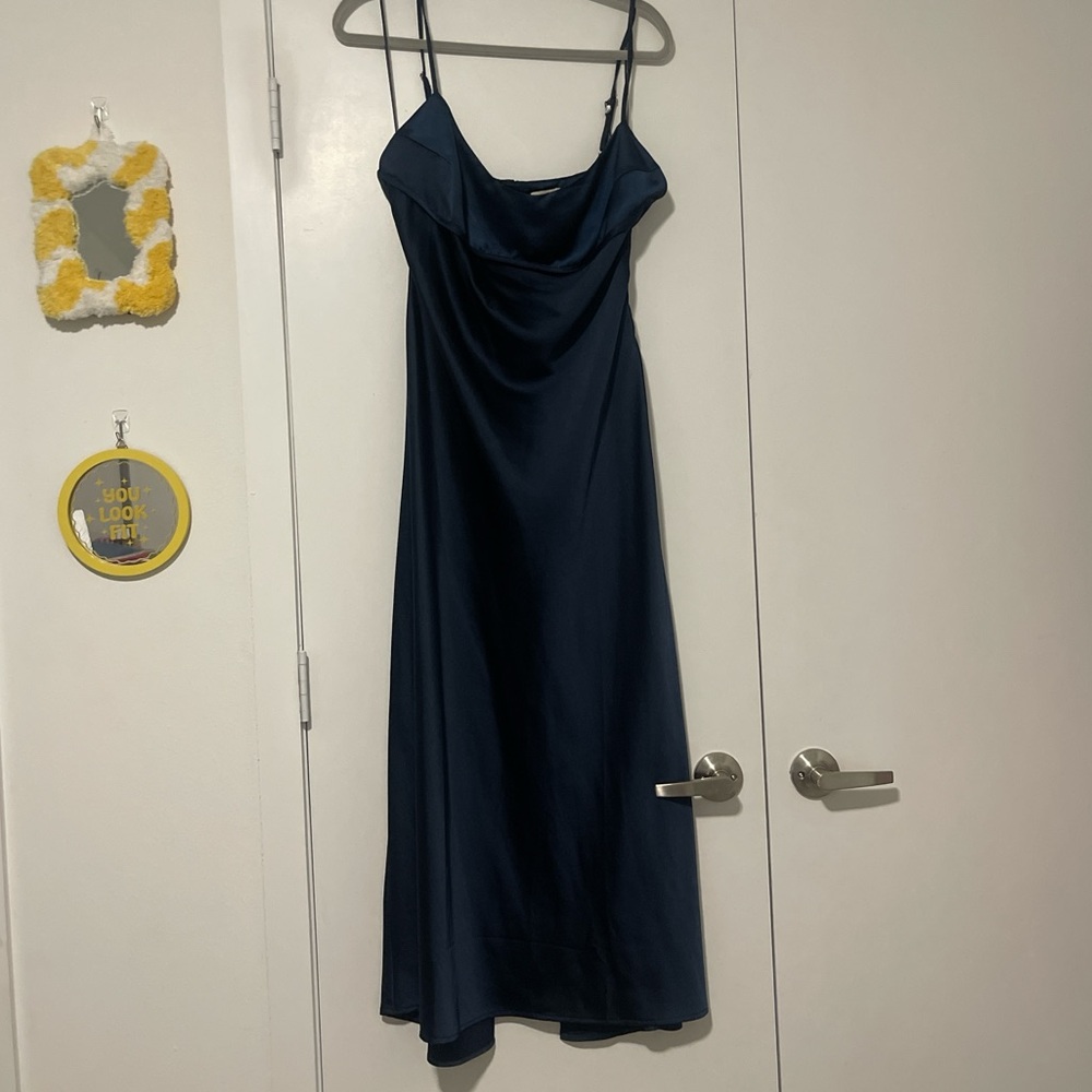 Navy Blue Maxi/Midi Dress with Open Back